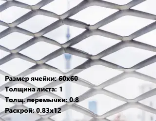 Сетка ЦПВС 60х60 s=1 0.8 Раскрой: 0.83х12
